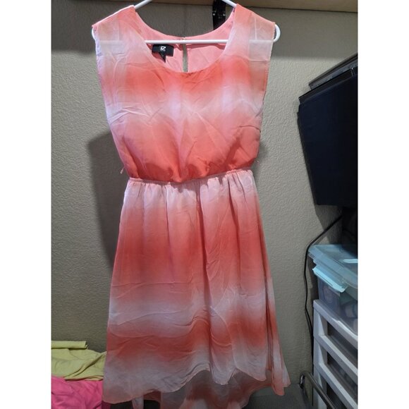 Iz Byer Coral High Low Dress Women's Size XS Short Sleeve Light Weight - Picture 1 of 5